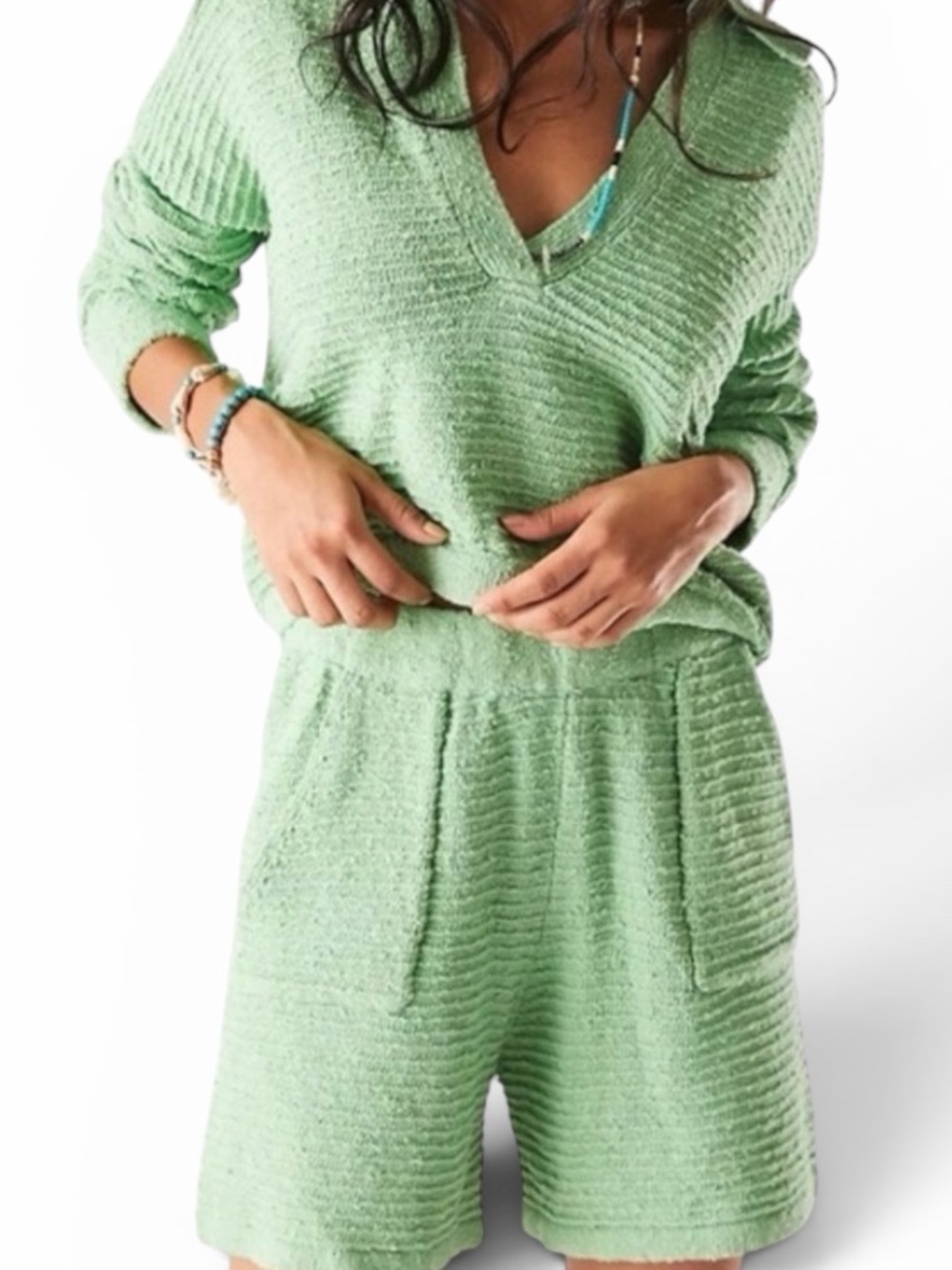 Carter Sweater Set Cozy Knit Two-Piece Lounge Set in Mint Green,  NWT - Picture 8 of 9